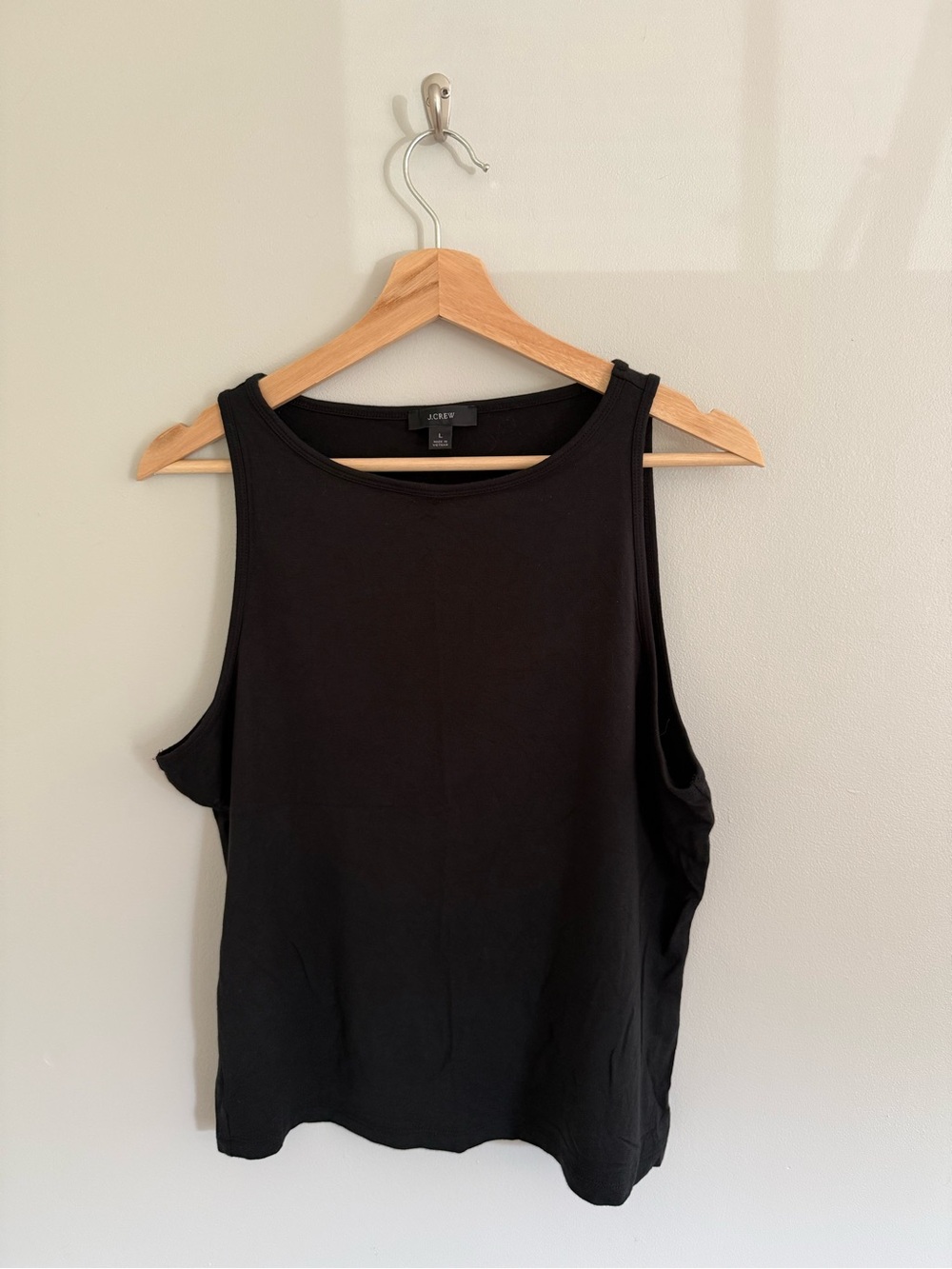 J. Crew Black Stretch Shell Tank Women’s L